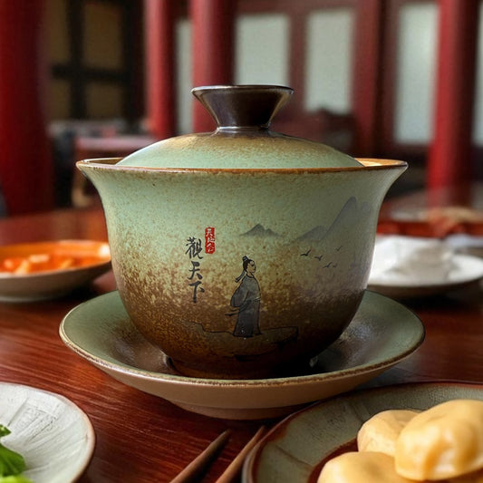 Traditional Ceramic Gaiwan - Boat