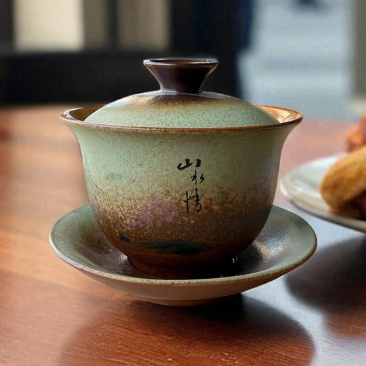 Traditional Ceramic Gaiwan - Landscape