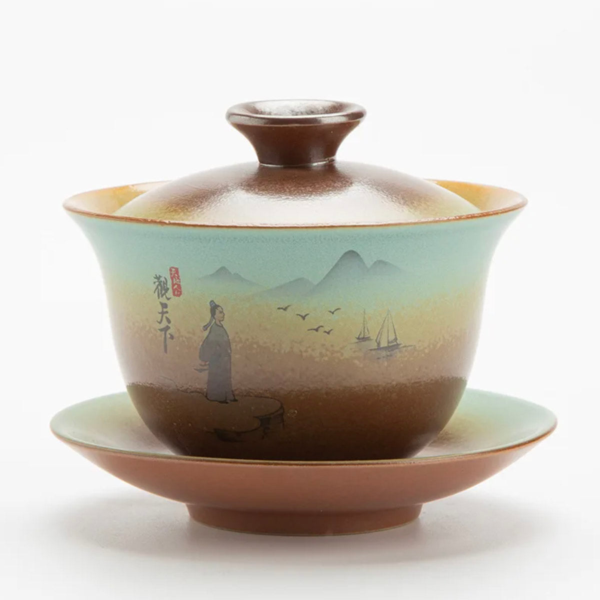 Traditional Ceramic Gaiwan - Boat